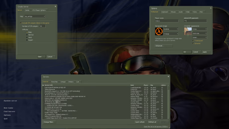 Menu principal e configurações em CS 1.6 Clássico