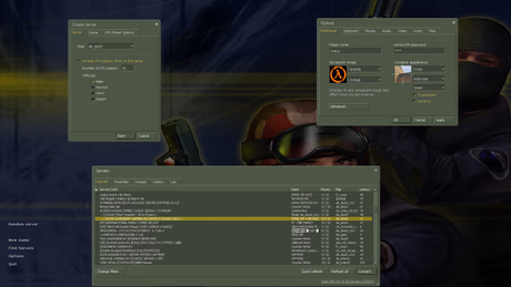 Menu principal e configurações em CS 1.6 Clássico