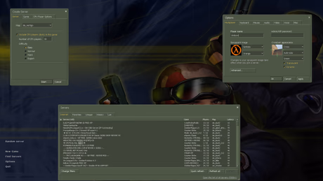 Menu principal e configurações em CS 1.6 Clássico